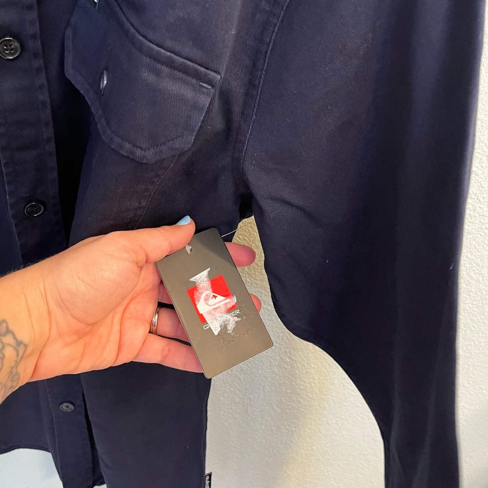 NWT! Men's Quiksilver Long Sleeve Button Down Overshirt - Picture 11 of 11